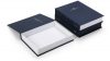 Handmade luxury rigid box with magnetic closure Colorplan Imperial Blue Buckram Handmade luxury rigid box with magnetic closure, made with Colorplan Imperial Blue, Buckram embossing, customizable hot foil branding, European manufacturer