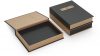Hign end Rigid Box with magnetic closure Koehler Brilliant Black paper SH Recycling brown nameplate hot foil branding