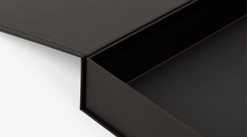 black paper magnetic rigid box classic book style