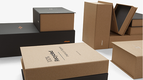 premium rigid box Koehler Brilliant Black and SH Recycling brown