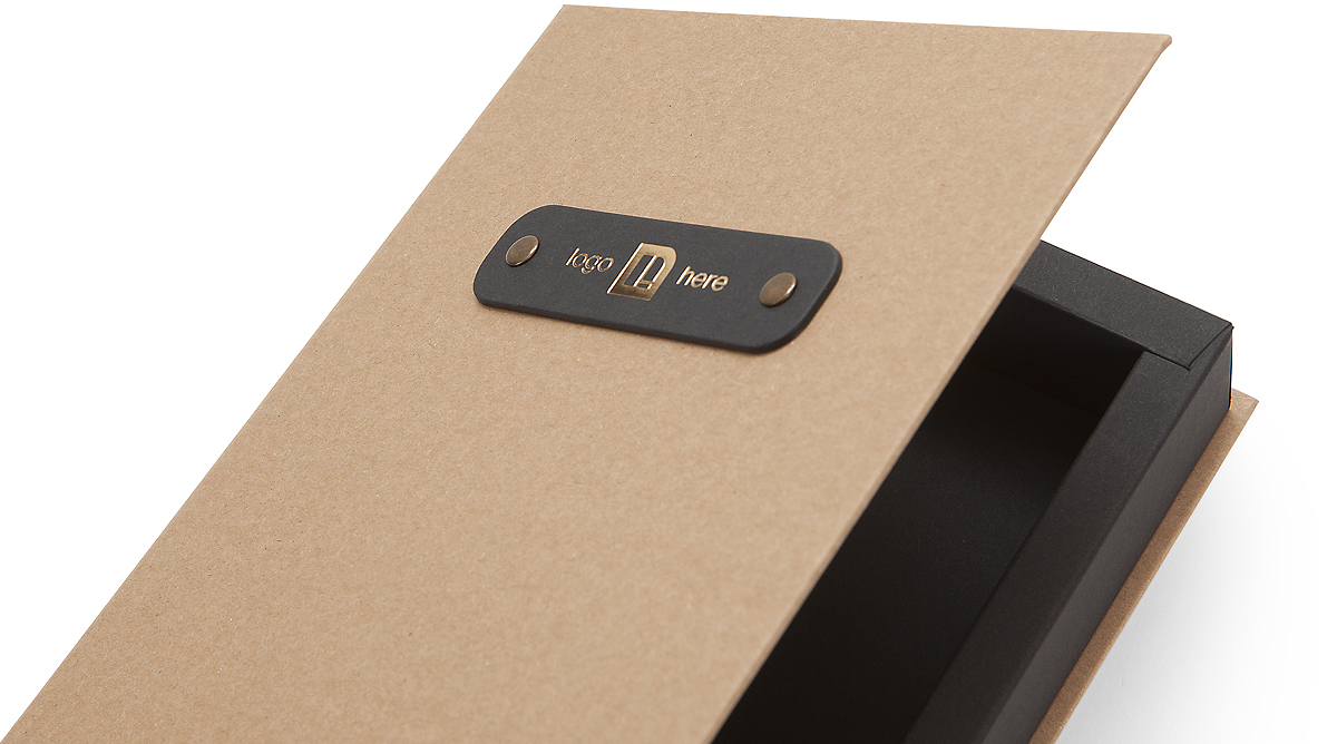 Black Bowston and SH Recycling box with antique gold rivets and gold gloss hot foil branding Black Bowston and SH Recycling box with antique gold rivets and gold gloss hot foil branding