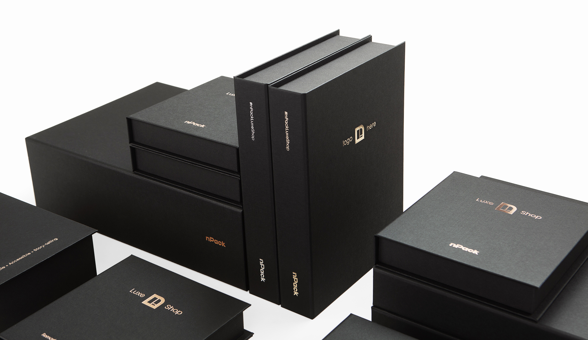 magnetic gift box Colorplan Ebony silkweave with logo
