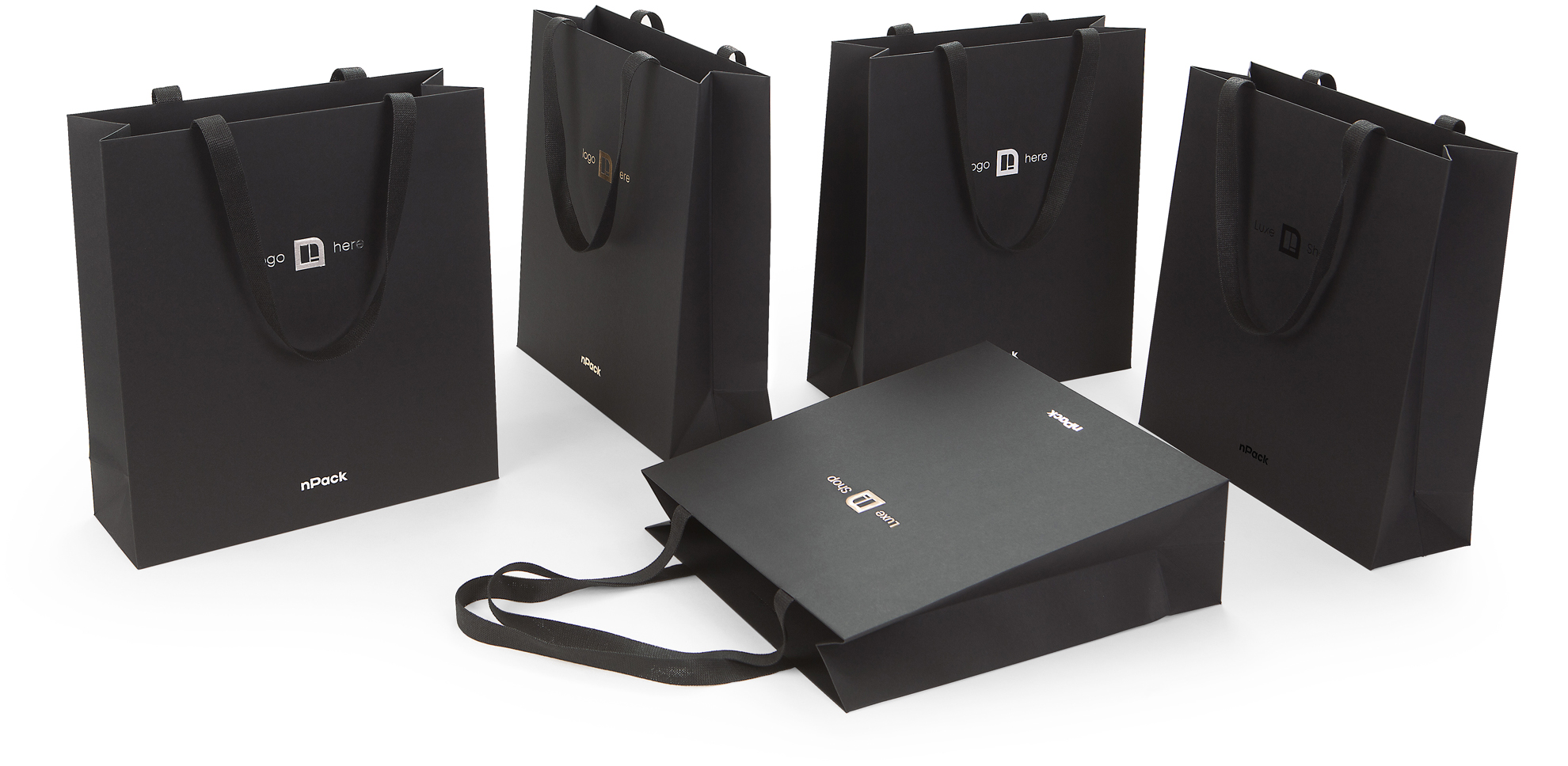 100 percent recyclable black koehler paper bag hot foil logo