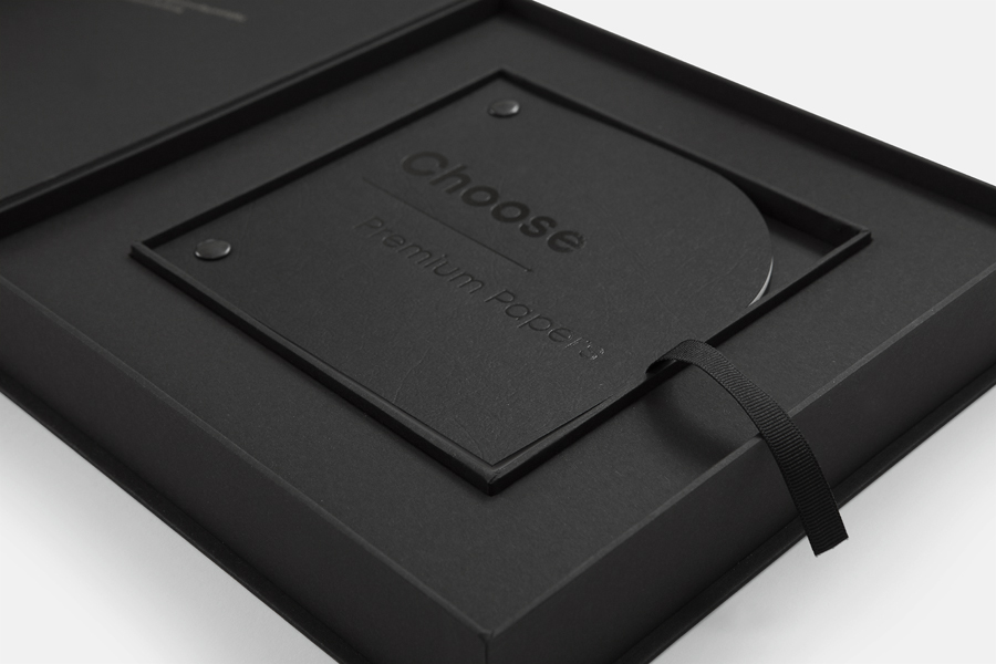 luxury box upgrade black rigid box with interior tray