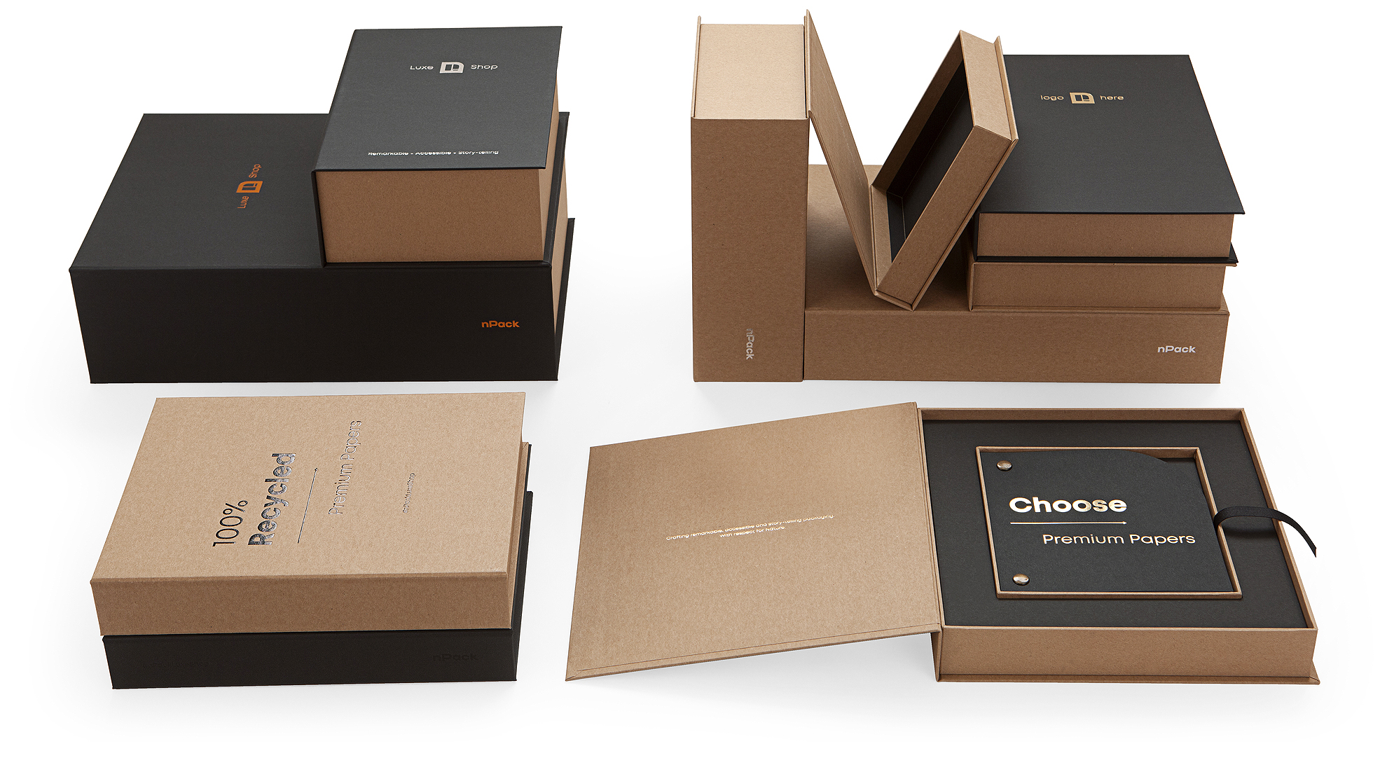luxury box with insert sh recycling koehler black paper interior tray