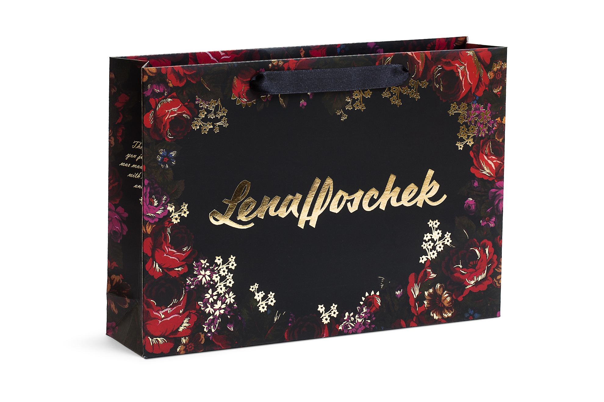 luxury retail bags with colorful design combines full colour litho print and gold foil blocking
