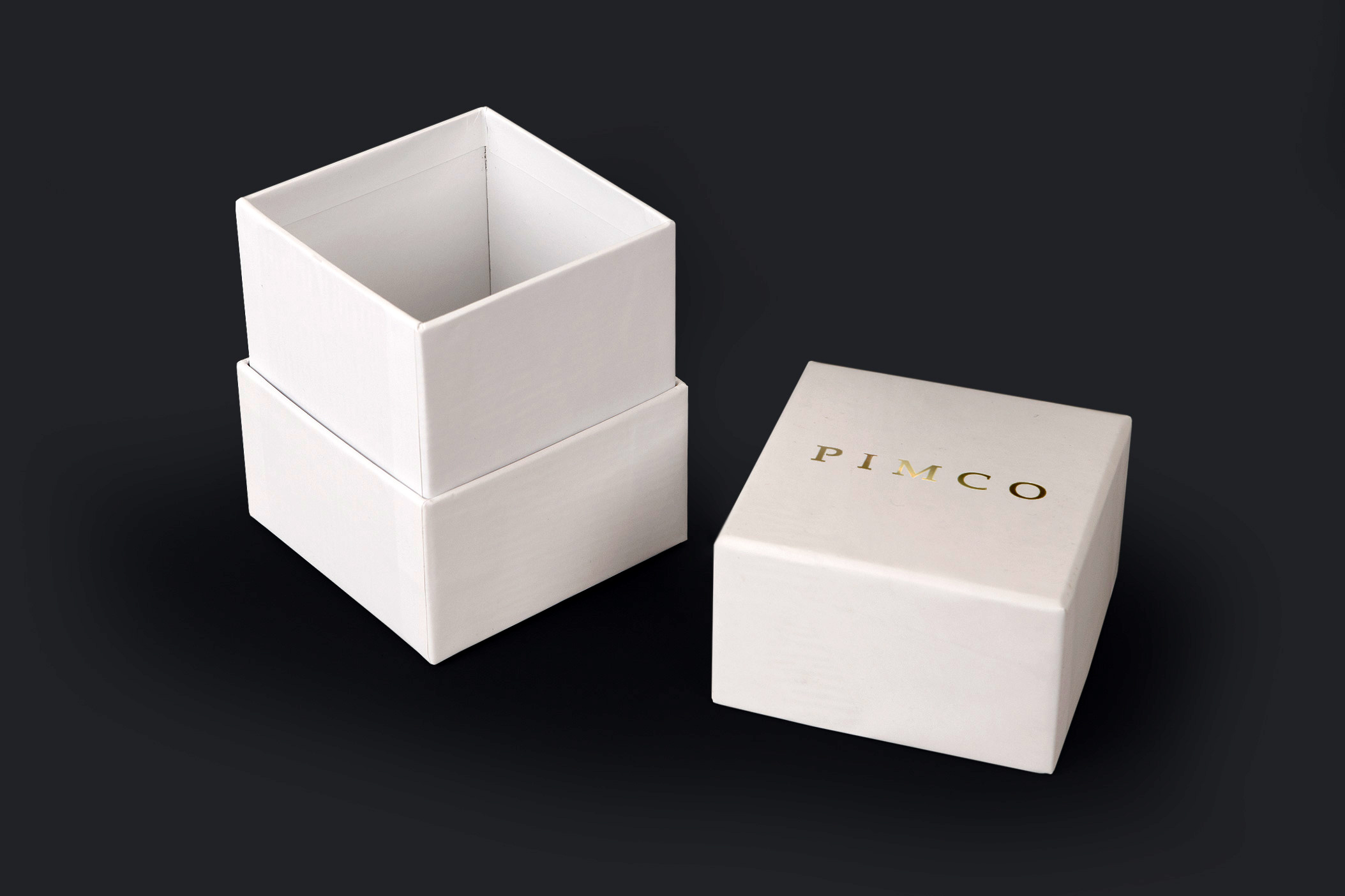 classic square shoulder box made in Europe used as themed event packaging