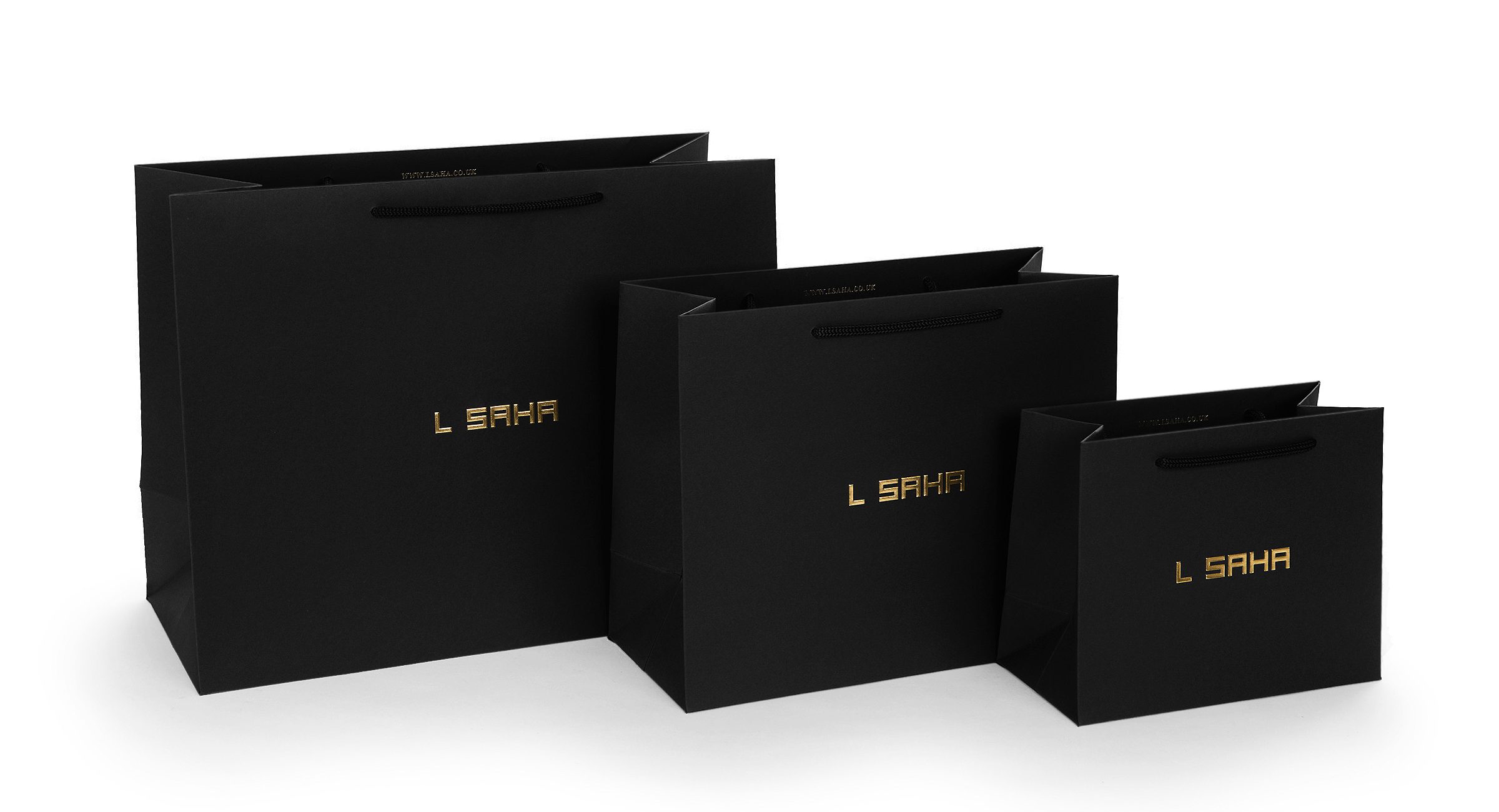 Premium shopping bag from black paper L Saha