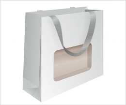 clear window - glued paper ribbon handles